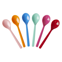 Set of 6 Melamine Spoons In Choose Happy Colours Rice DK